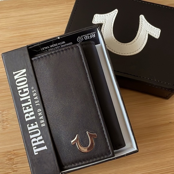 Brand New True Religion Genuine Leather Black Men’s Kincaid Wallet w/ Desk Valet - Picture 2 of 16
